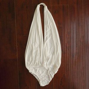 Backless jewel neckline bodysuit